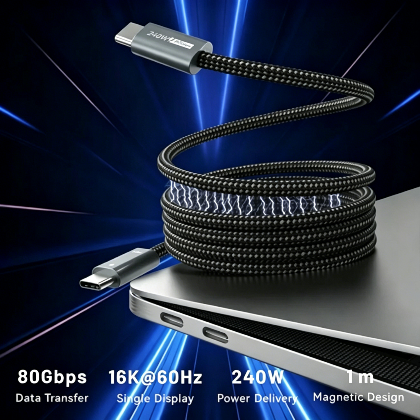 InnoCable - 240W Magnetic 80Gbps USB5 Cable